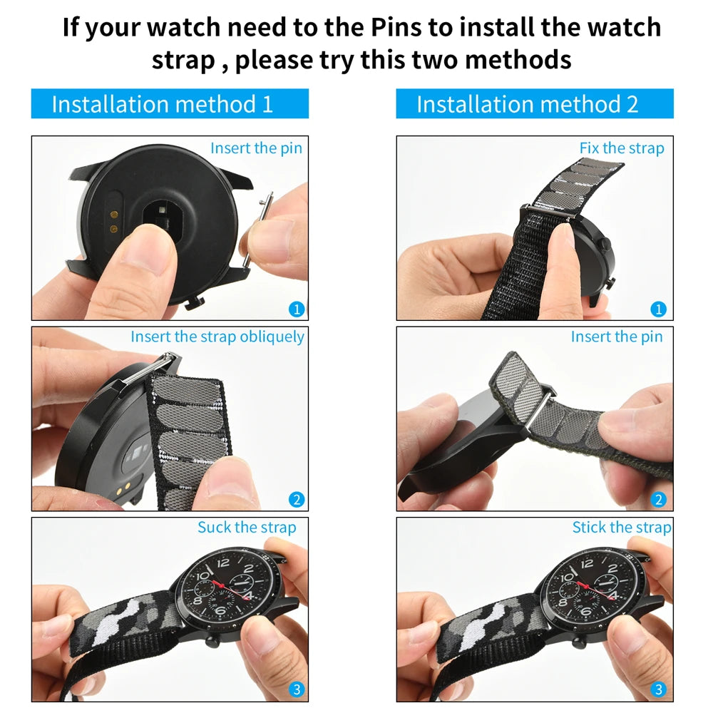QuickFit Nylon Loop Strap for Garmin Tactix & Fenix 22mm/26mm