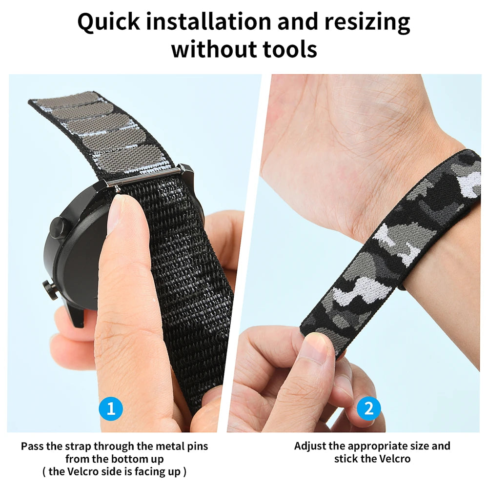 QuickFit Nylon Loop Strap for Garmin Tactix & Fenix 22mm/26mm