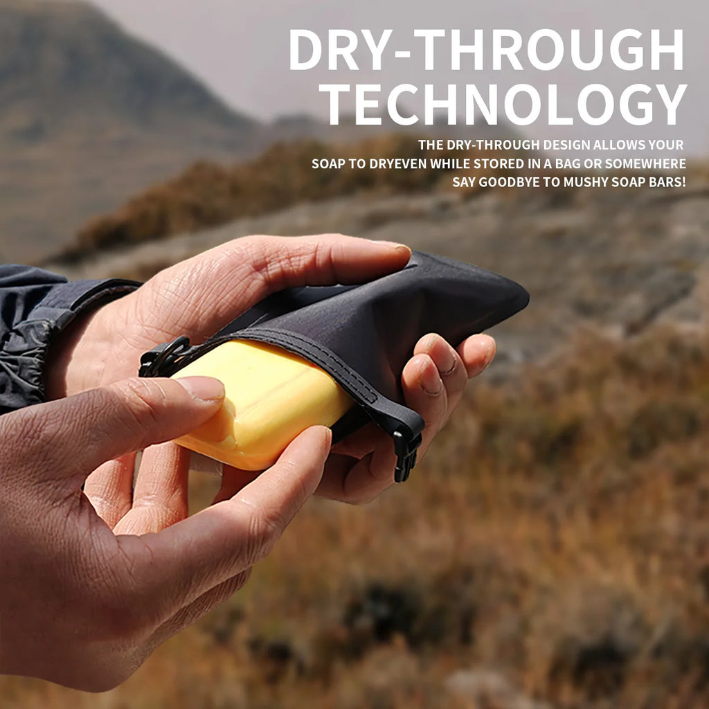 Waterproof Leakproof Soap Bar Travel Case with Quick-Dry Pouch