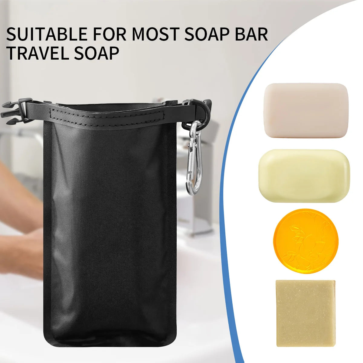 Waterproof Leakproof Soap Bar Travel Case with Quick-Dry Pouch