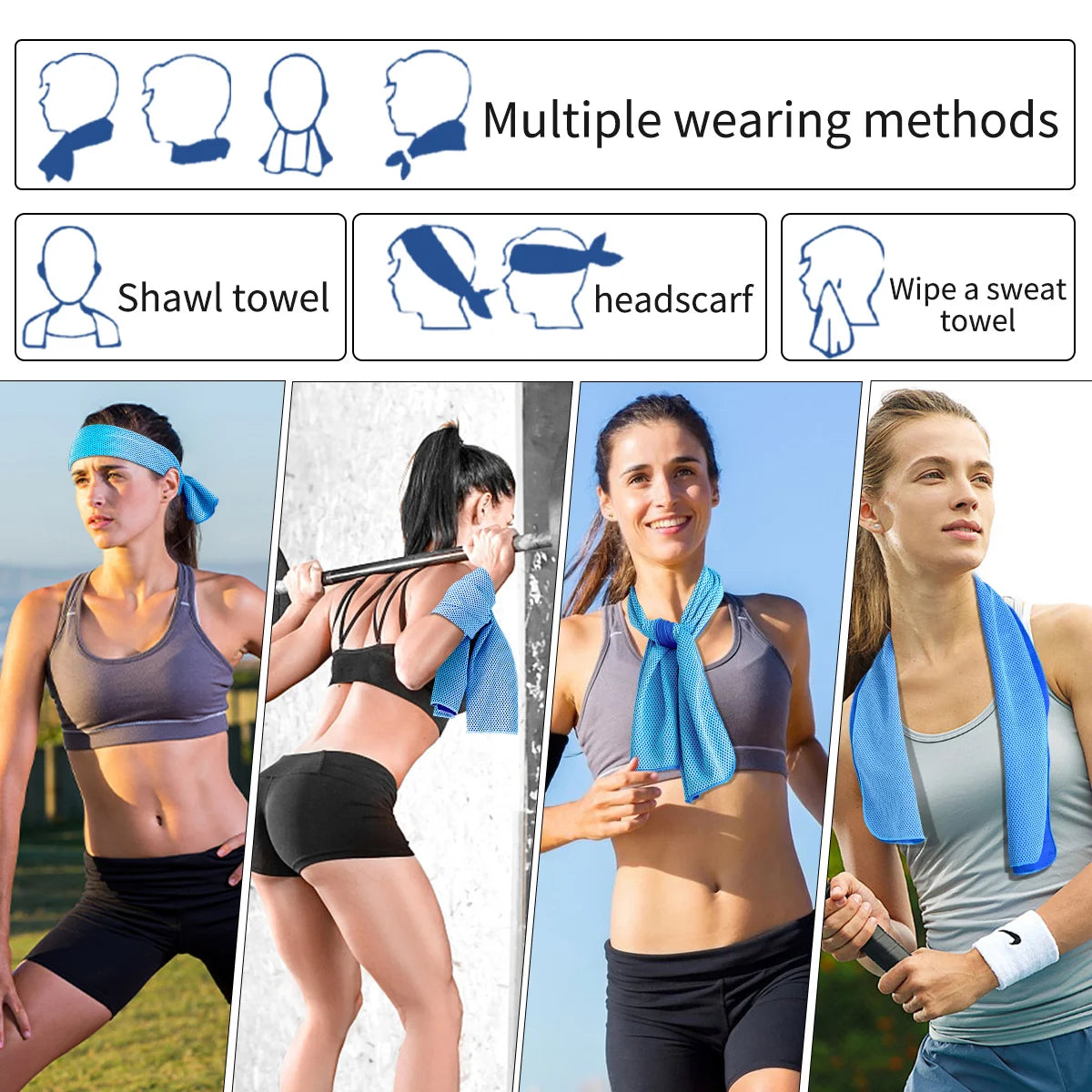 Portable Cooling Towel with Silicone Case Quick-Dry Sports Beach Towel