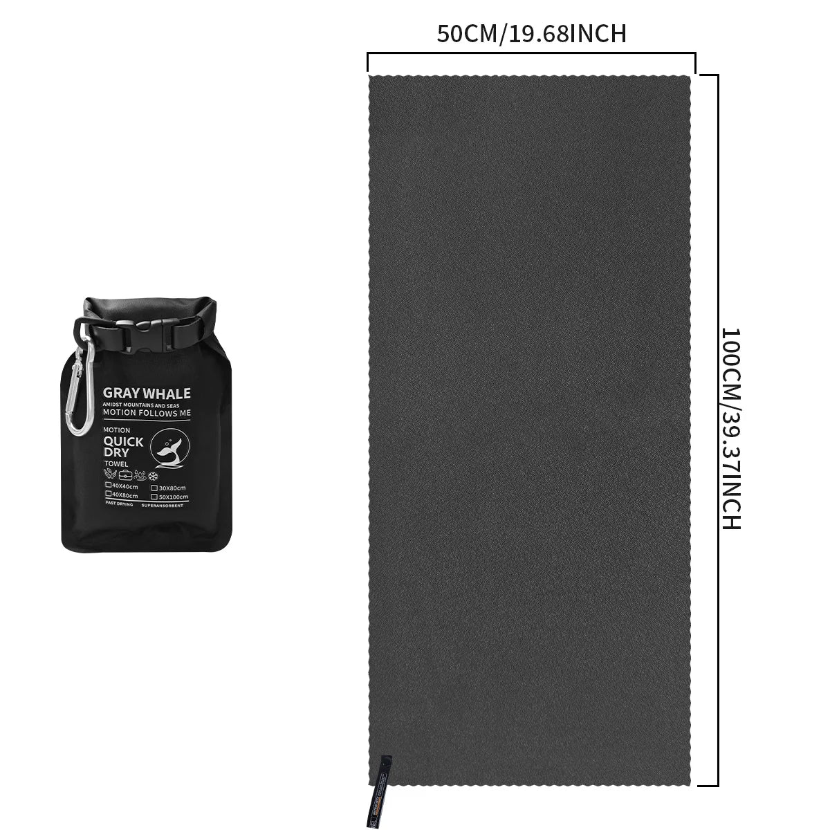Portable Quick-Dry Sports Towel for Gym Travel Camping Hiking