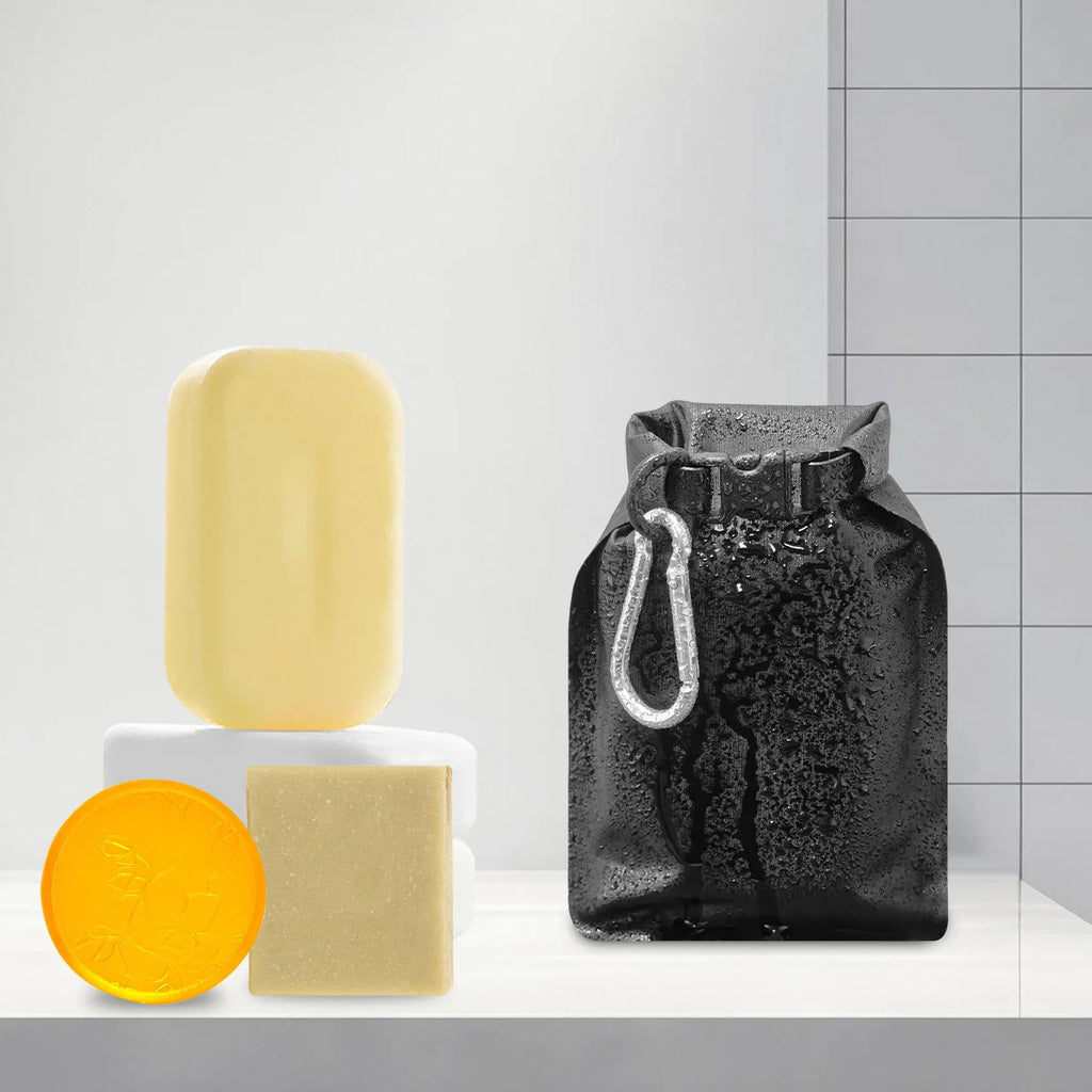Waterproof Leakproof Soap Bar Travel Case with Quick-Dry Pouch