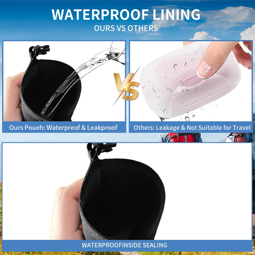 Waterproof Leakproof Soap Bar Travel Case with Quick-Dry Pouch